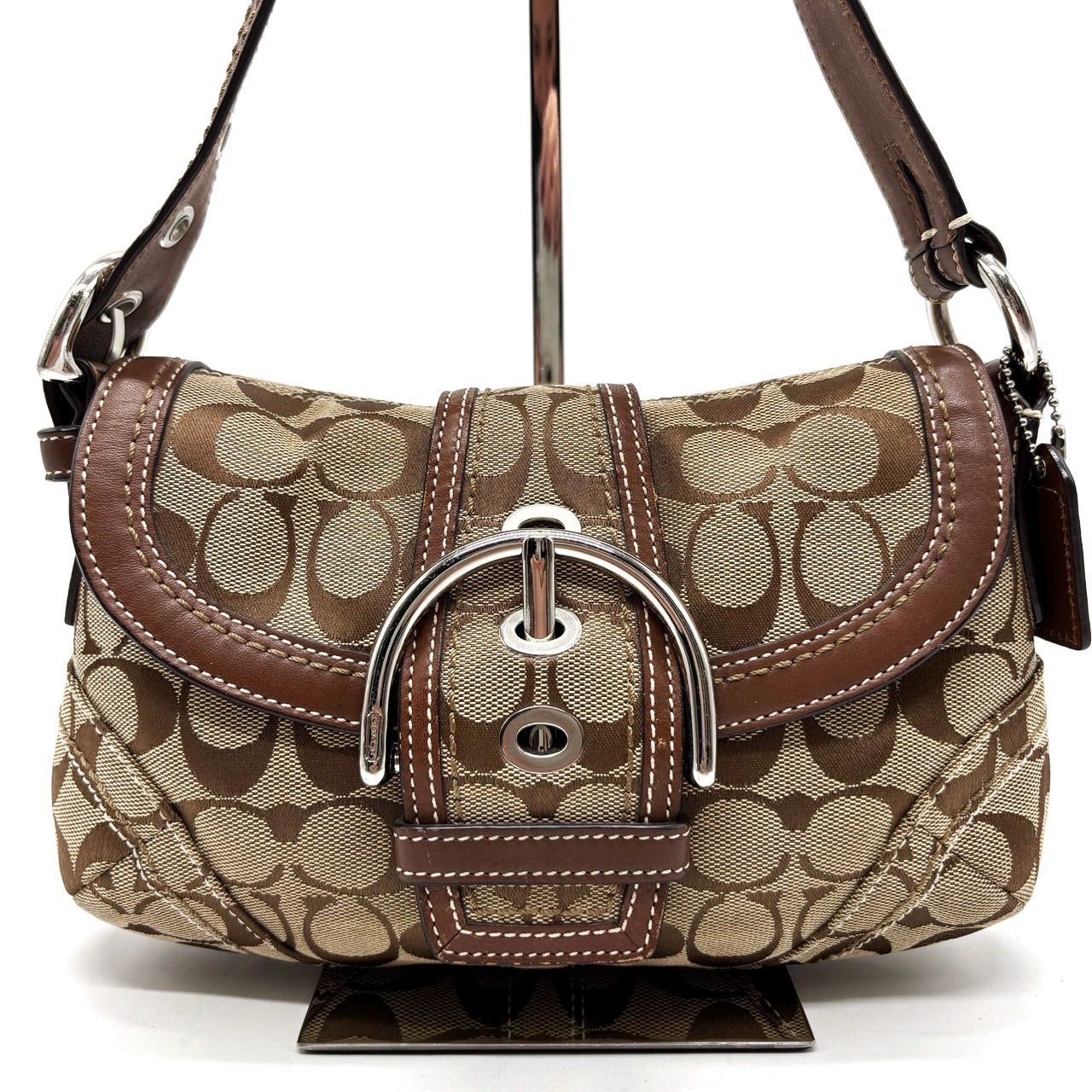良品✨ COACH y2k belt signature soho beige shoulder bag