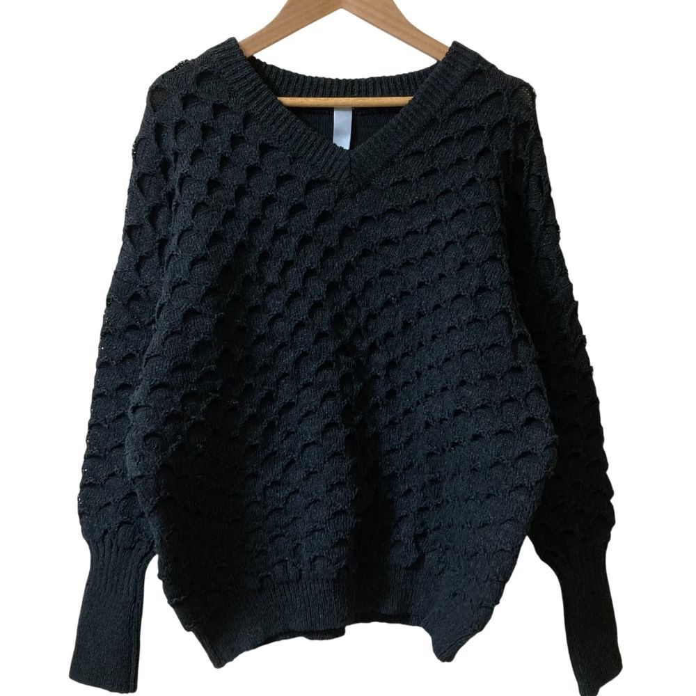 CFCL シーエフシーエル Oriel ペーパー ニット トップス ショートパンツ サイズ1 ブラック レディース 古着