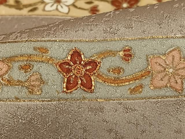 平和屋着物○訪問着 駒刺繍 総絞り 露芝花文 暈し