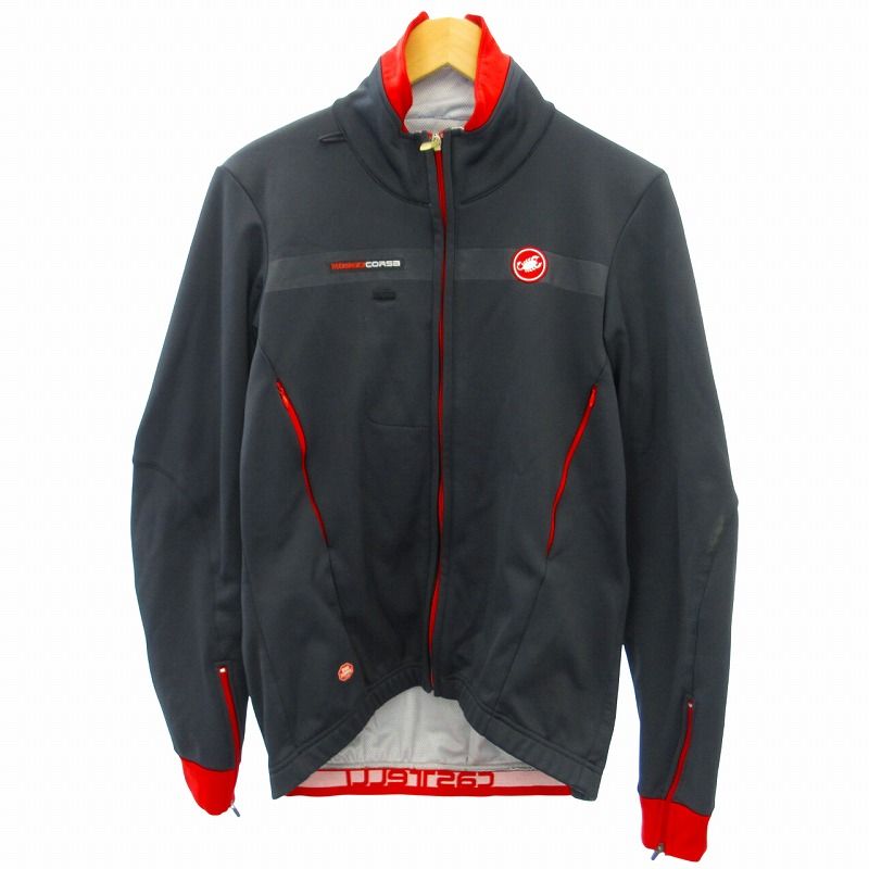カステリ ロッソコルサ CASTELLI ROSSO CORSA サイクルジャケット スポーツウェア ジップアップ 黒 ブラック XLサイズ ECO