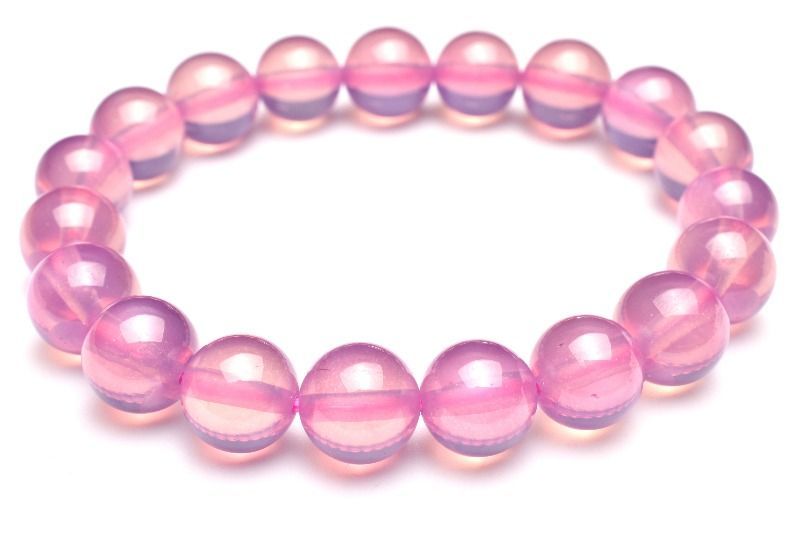 １００％正規品保証！ １点物 6条スター スターピンクサファイア 合成コランダム 9.5-10mm ブレスレット パワーストーン 天然石 _MA9030