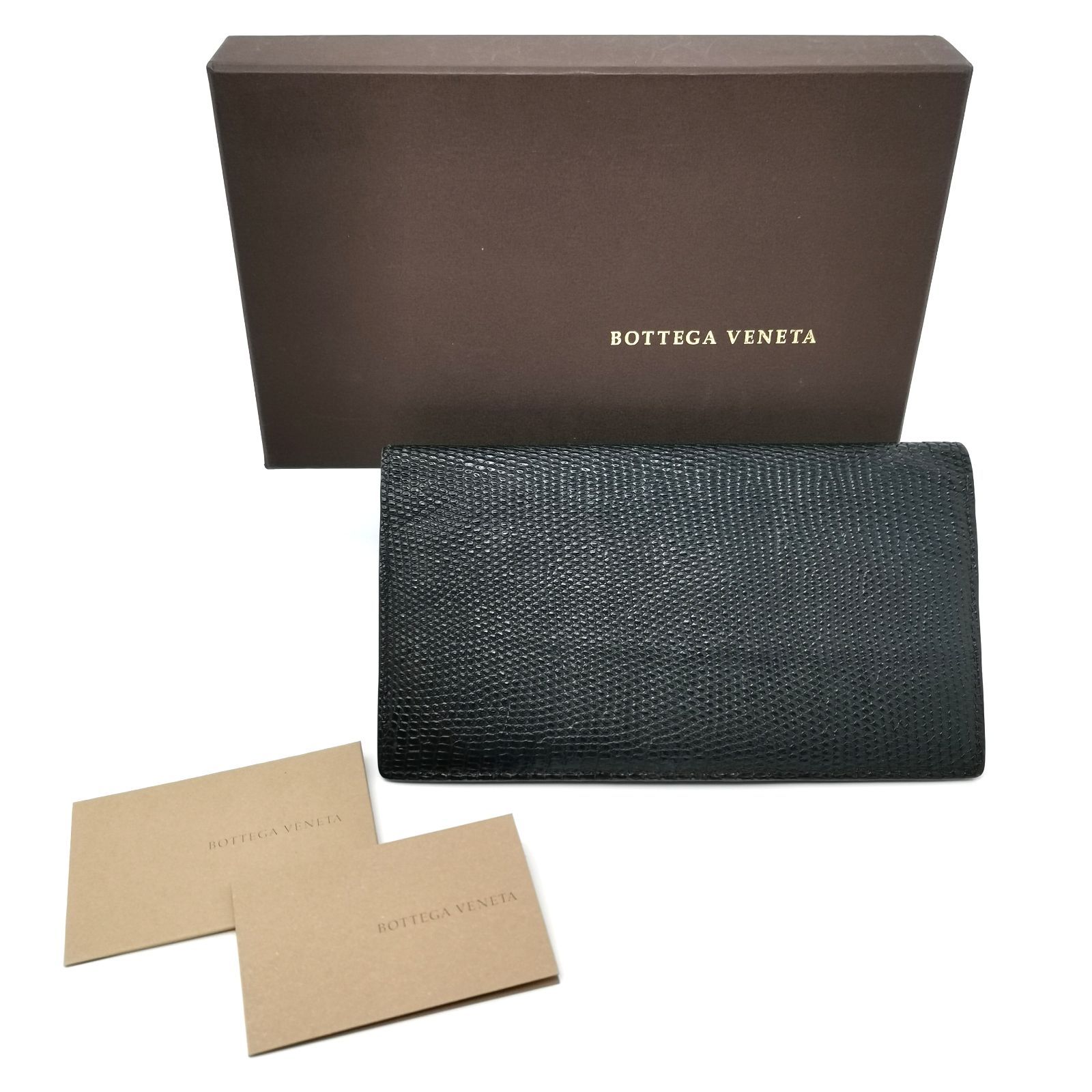 BOTTEGA VENETA 長財布 二つ折り 黒系 箱あり 美品 管理番号KKVKO755 
