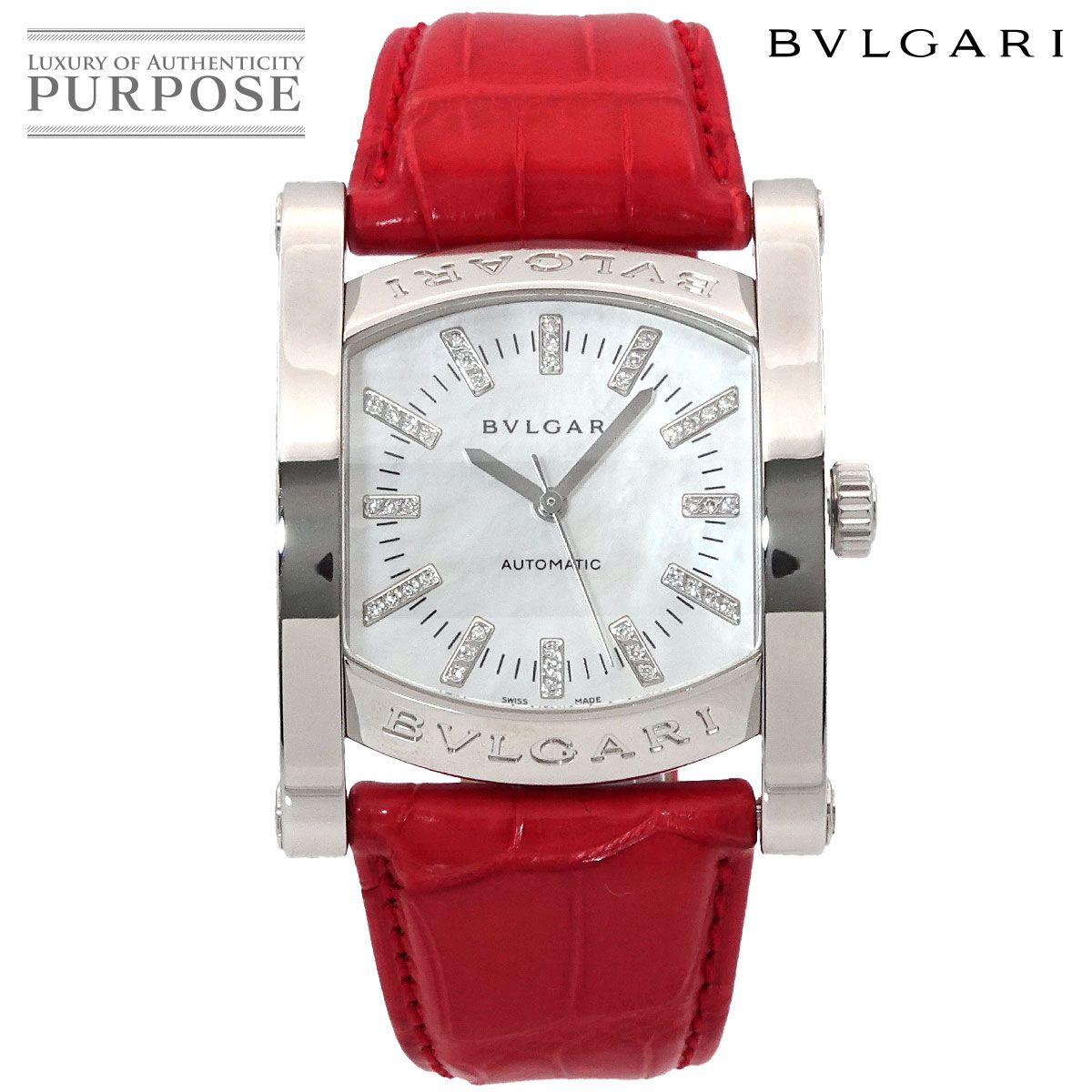 ブルガリ アショーマ AA44S メンズ 自動巻き式 腕時計 箱付き 573 ブルガリ BVLGARI アショーマ AA44S メンズ 腕時計 40P ダイヤ