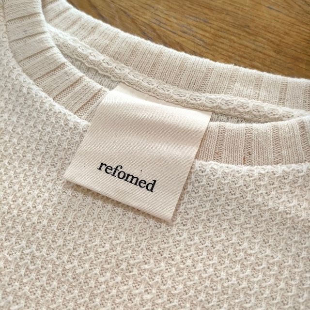 refomed AZEAMI THERMAL TEE RECU-001 定価18700円 長袖 ワッフルカットソー ニット キナリ メンズ リフォメッド【中古】4-0813M△