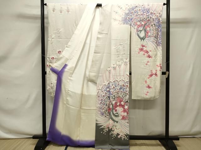 平和屋着物▽豪華振袖 駒刺繍 雲取り花文 暈し染 金彩 正絹 逸品