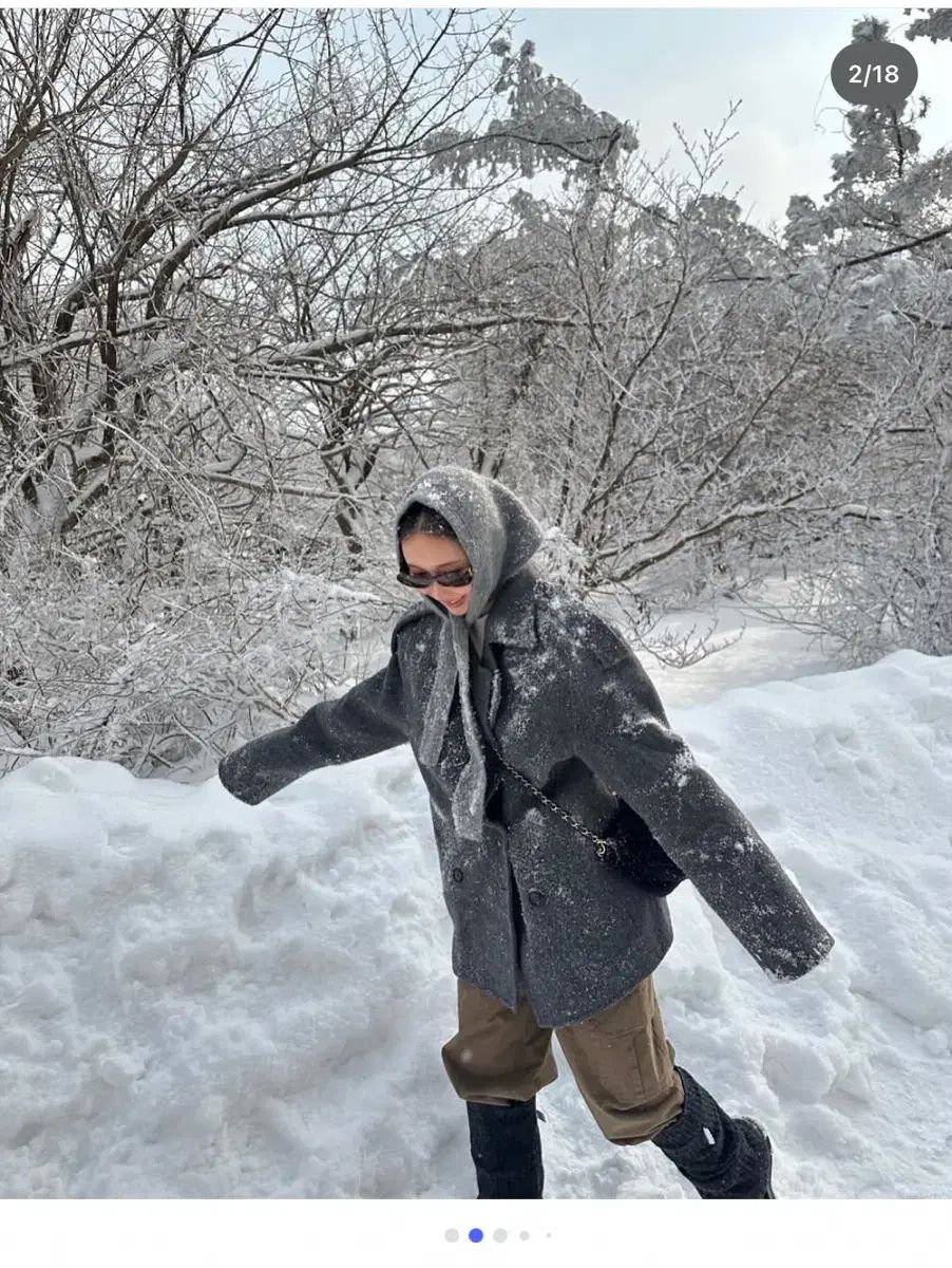 luvmiu ランディ ハーフ コート チャコール