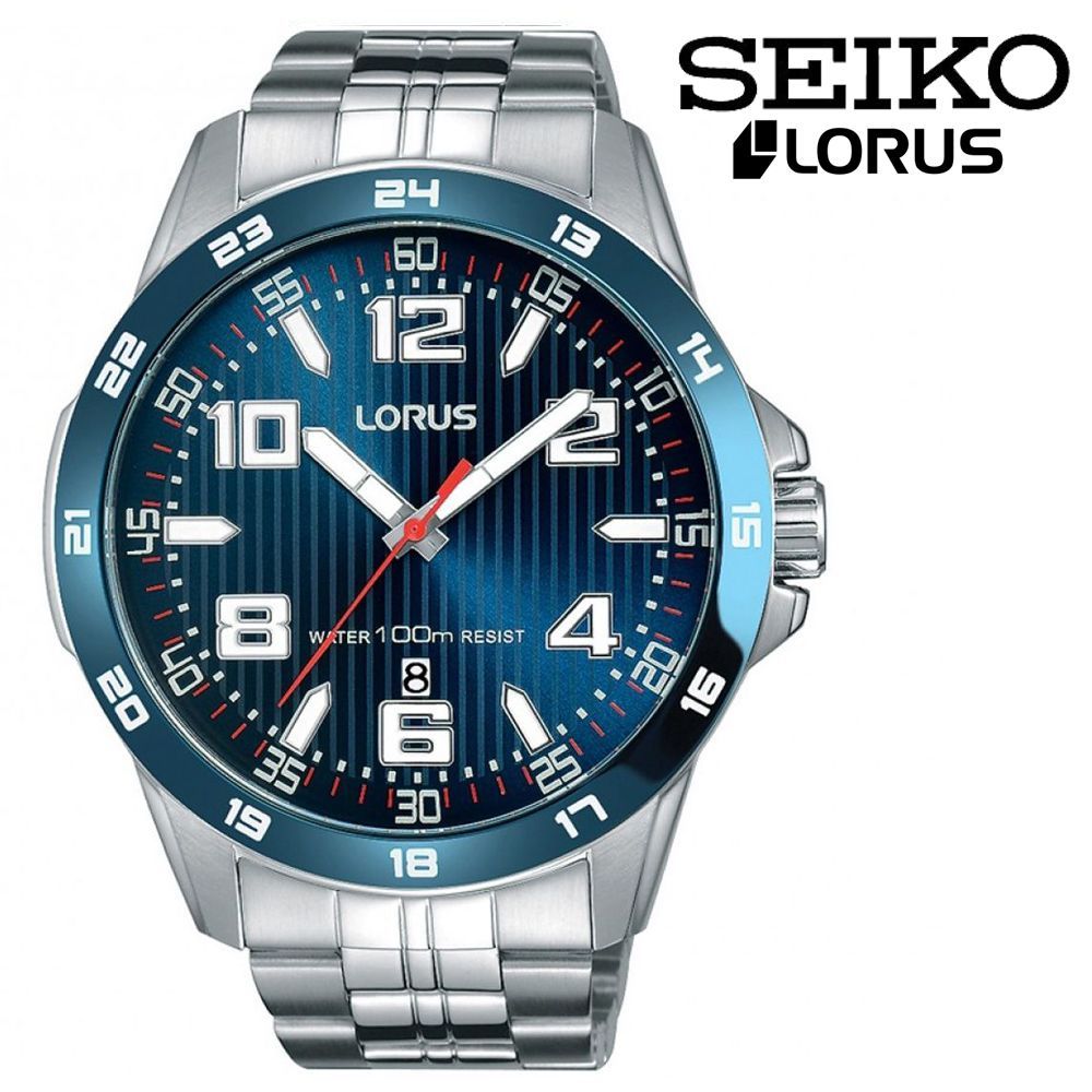 SEIKO LORUS Quartz Stainless Sports Watch BLUE SILVER セイコー