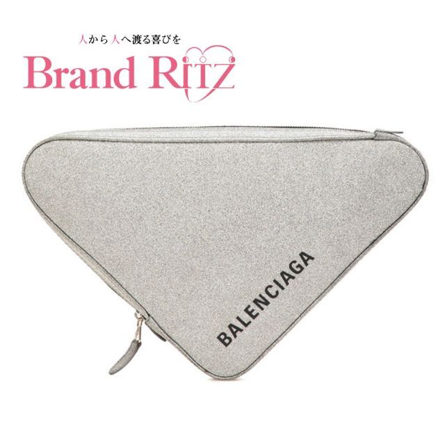 中古 Aランク バレンシアガ トライアングル グリッター クラッチ 中古 Aランク バレンシアガ トライアングル グリッター クラッチ