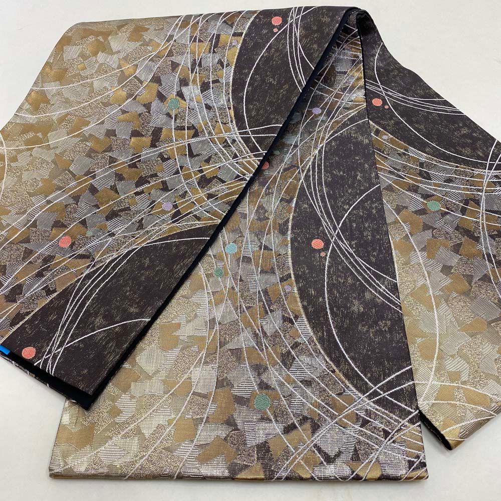 京焼 清水焼 鳴滝窯 城岳造 金地 波車帯文 茶盌 抹茶碗 道具 ] - 道具