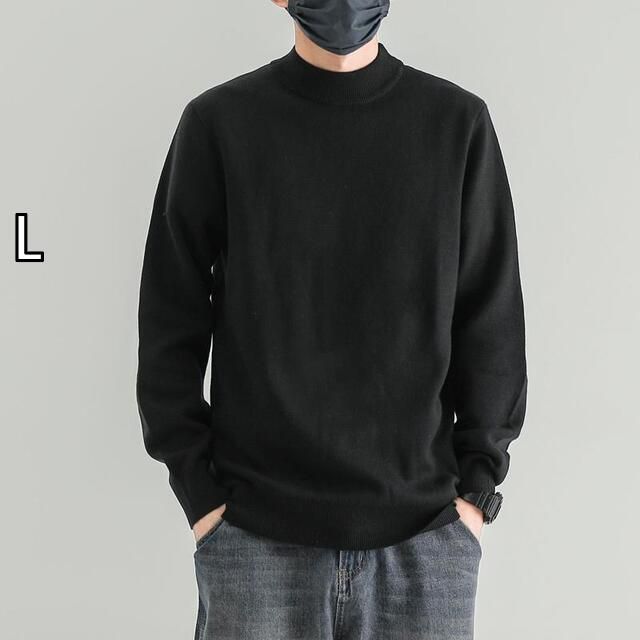 L メンズ ファッション 服 男性用 オシャレ シンプル 大人 かっこいい 大きいサイズ ストリート 紳士服 ハーフ タートルネックセーター インナートップス ミッド カラー プルオーバー セーター