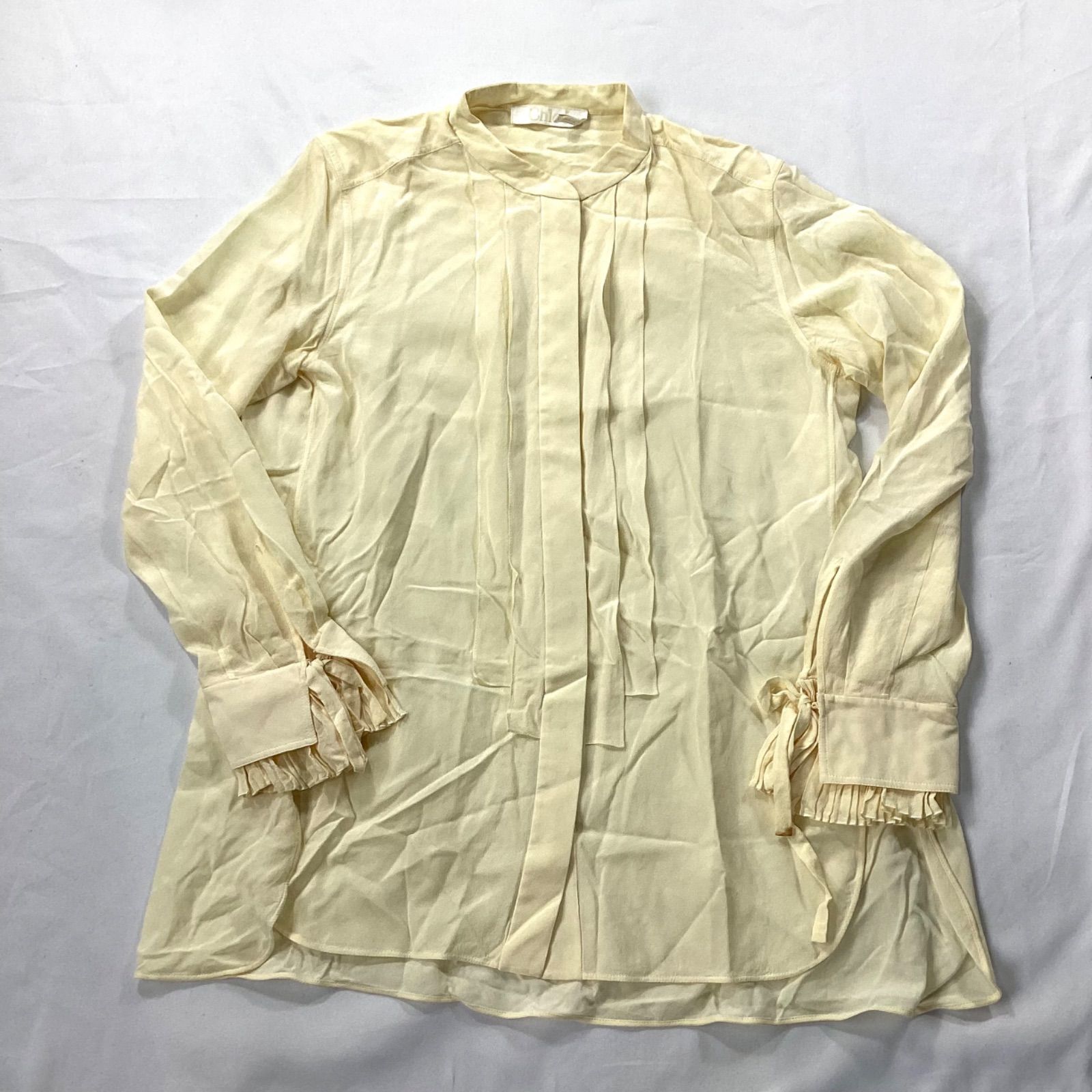 Chloe クロエ シルク100％ トップス ブラウス ボウタイ付きデザイン  