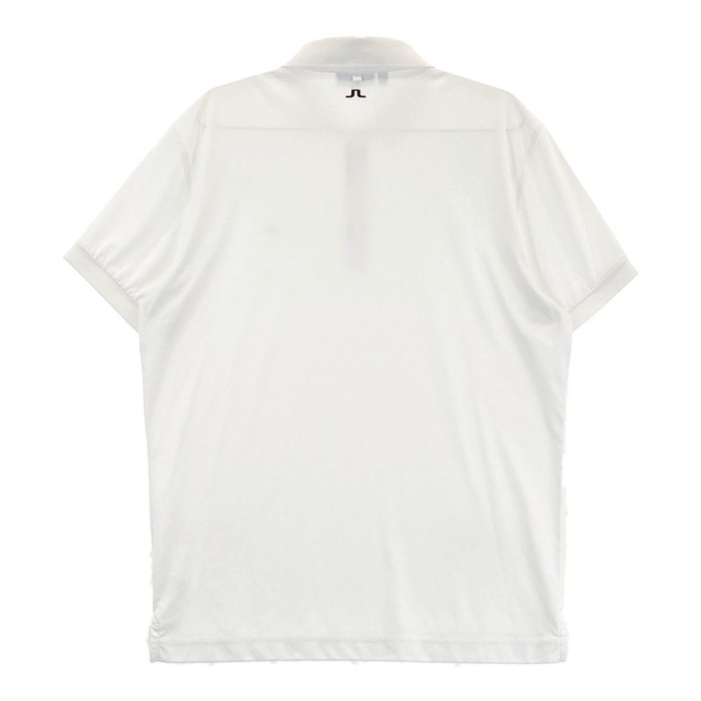 【ジェイリンドバーグ】人気ブリッジラインデザイン 半袖ゴルフポロシャツ S 白 ストレッチ バックブリッジ半袖ポロシャツ(半袖シャツ・ポロシャツ)|J