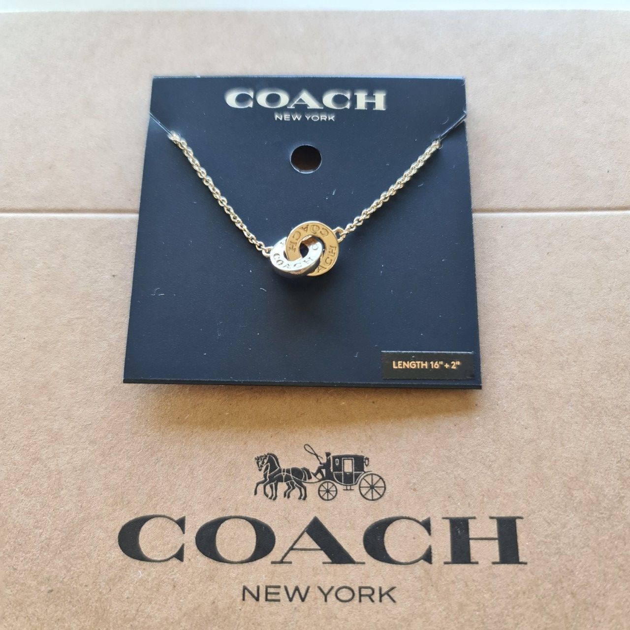 人気!! COACH コーチ ダブル サークル ネックレス ペンダント ゴールド