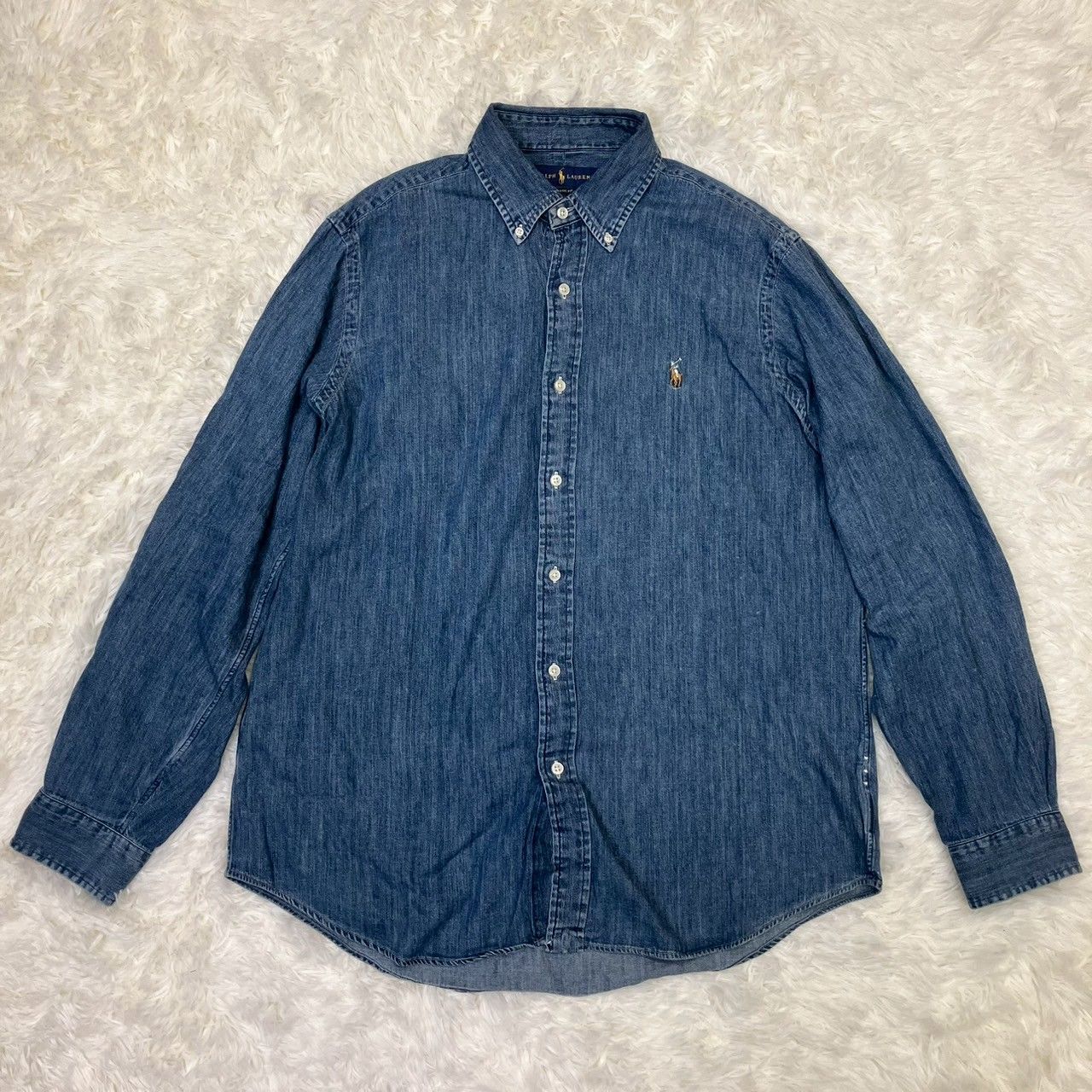 現行 ラルフローレン デニムシャツ ポニー クラシックフィット ボタン