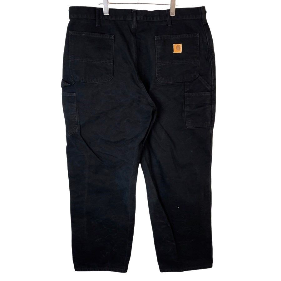 CarharttカーハートB11ダックペインターパンツワークパンツカーペンター黒ブラック革タグDUNGAREEFITダンガリーフィット ヴィンテージ40709