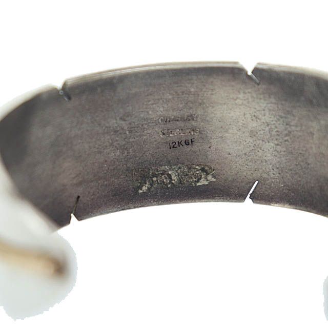 ナバホ族 NAVAJO CHRIS CHARLEY 12k GF Sterling Feather Cuff クリス