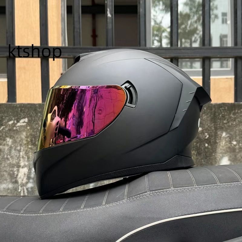 新品 ダブルレンズ フルフェイスヘルメット バイクヘルメット　BK-04 マット黒新品人気システムダブルレンズフルフェイスヘルメット