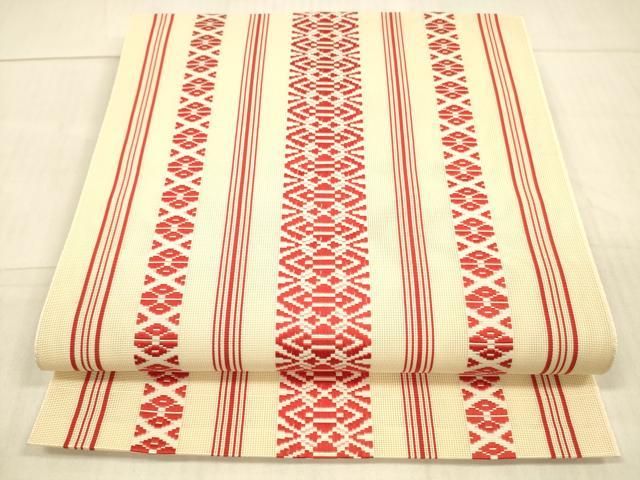 平和屋着物＊夏物 本場筑前博多織 八寸名古屋帯 紗献上 正絹 DAAX0296cm