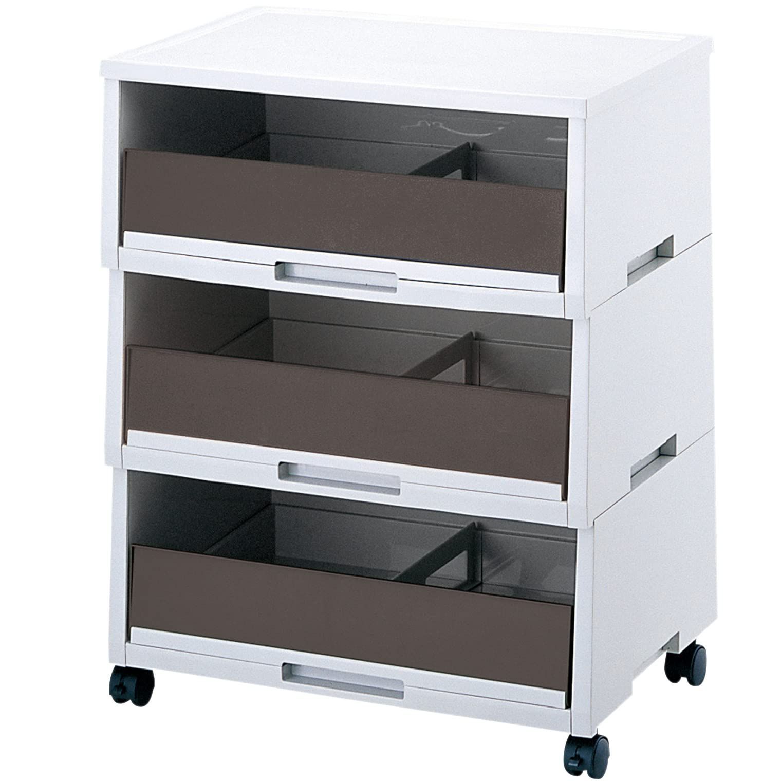 3段 A3A4紙対応 ダークグレー 収納 ペーパー分類ボックス オフィス 用紙回収ボックス リス