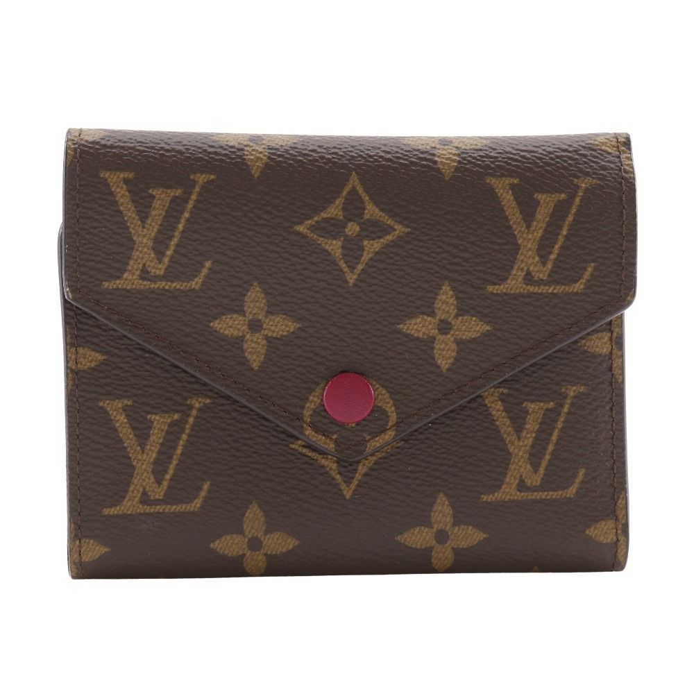 LOUIS VUITTON ルイ ヴィトン ポルトフォイユ ヴィクトリーヌ フューシャ モノグラム M 41938 モノグラムキャンバス ワインレッド 14120 レディース 三つ折り財布