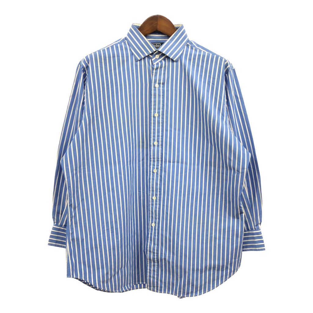 RALPH LAUREN ラルフローレン REGENT 長袖シャツ ストライプ ブルー (メンズ 17-34) 中古 古着 Q1961