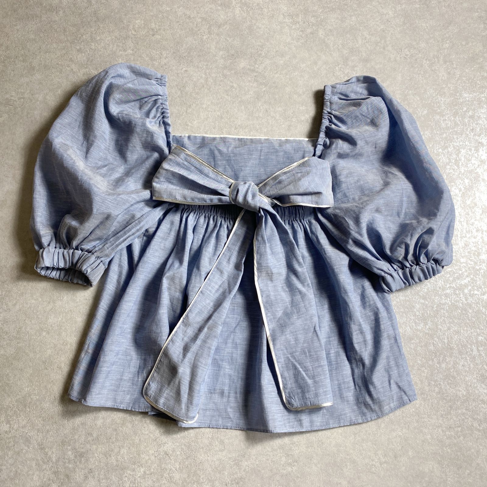 ☆定価49,500円/ケイタマルヤマ/Linen Loan ブラウス バックリボン 