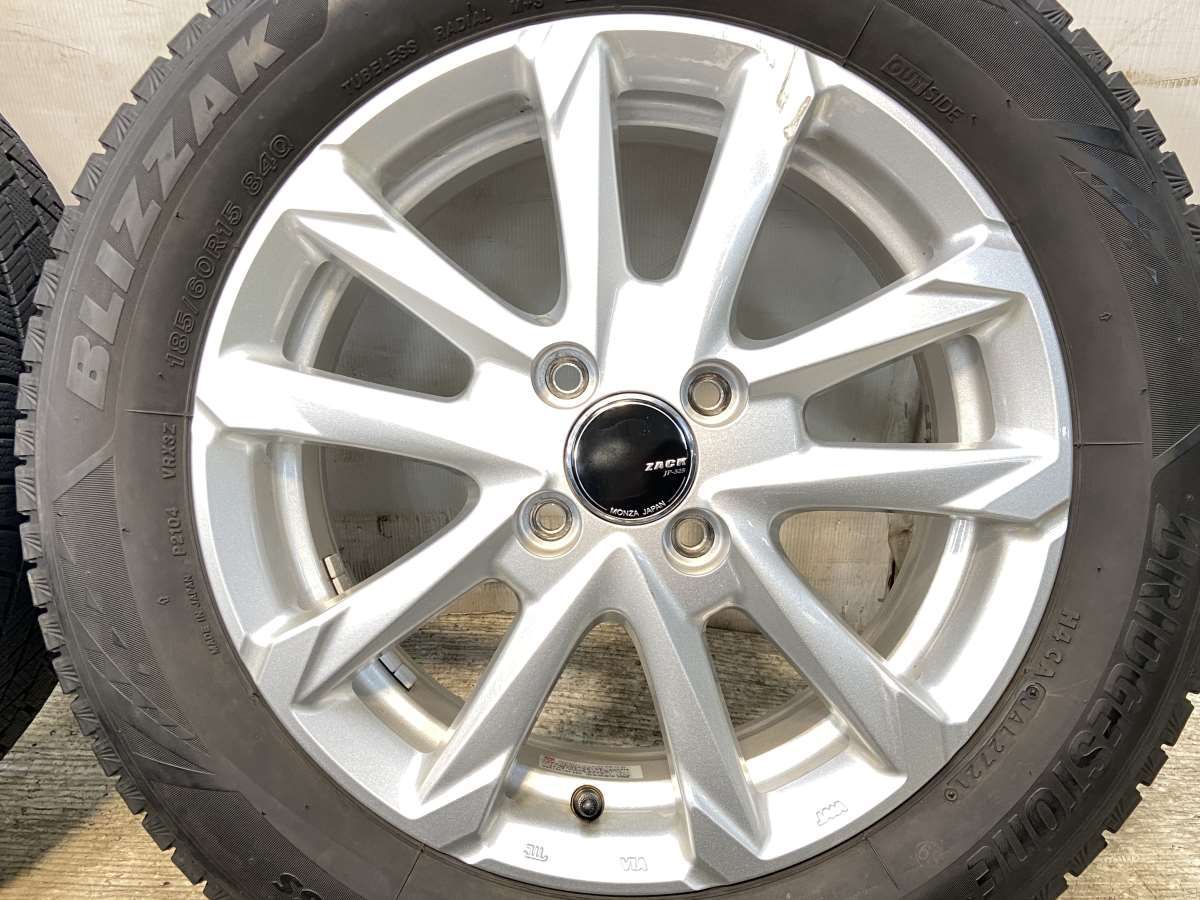 185/60R15 ブリヂストン ブリザック VRX3 ZACK 15x5.5 50 100-4穴 中古