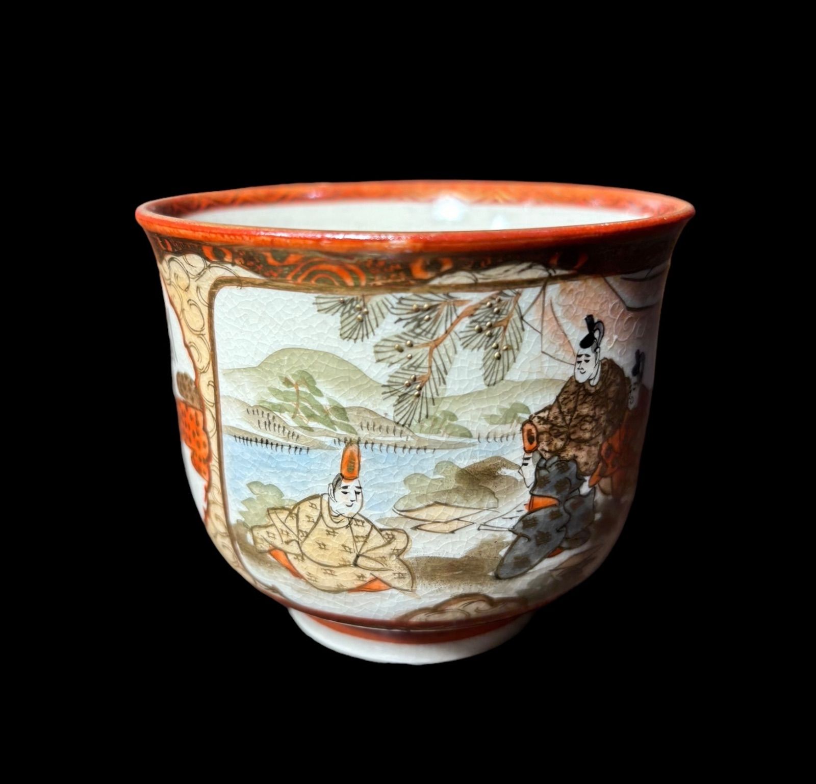 □廃業骨董店□古九谷色絵□松竹梅五彩□杯□売価金壱拾五萬円□