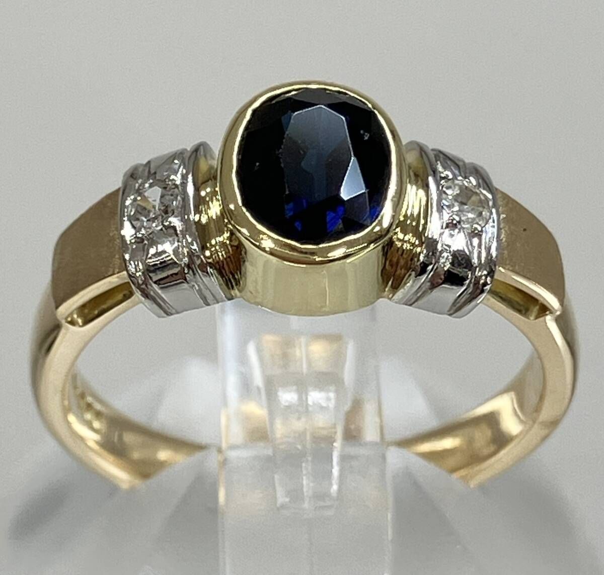 K18／Pt900 天然サファイア 天然ダイヤモンド 10号 リング - メルカリ