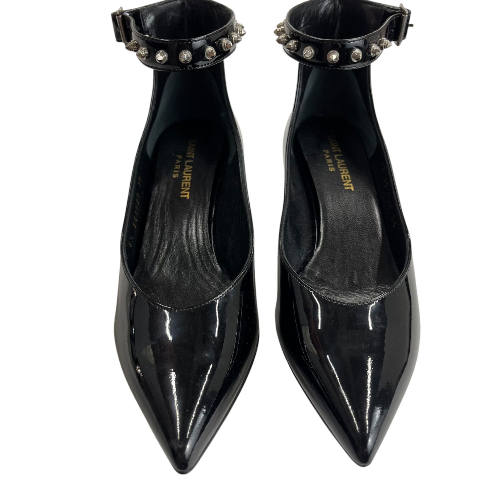 ○未使用 サンローラン SAINT LAURENT スタッズ エナメル ストラップ 