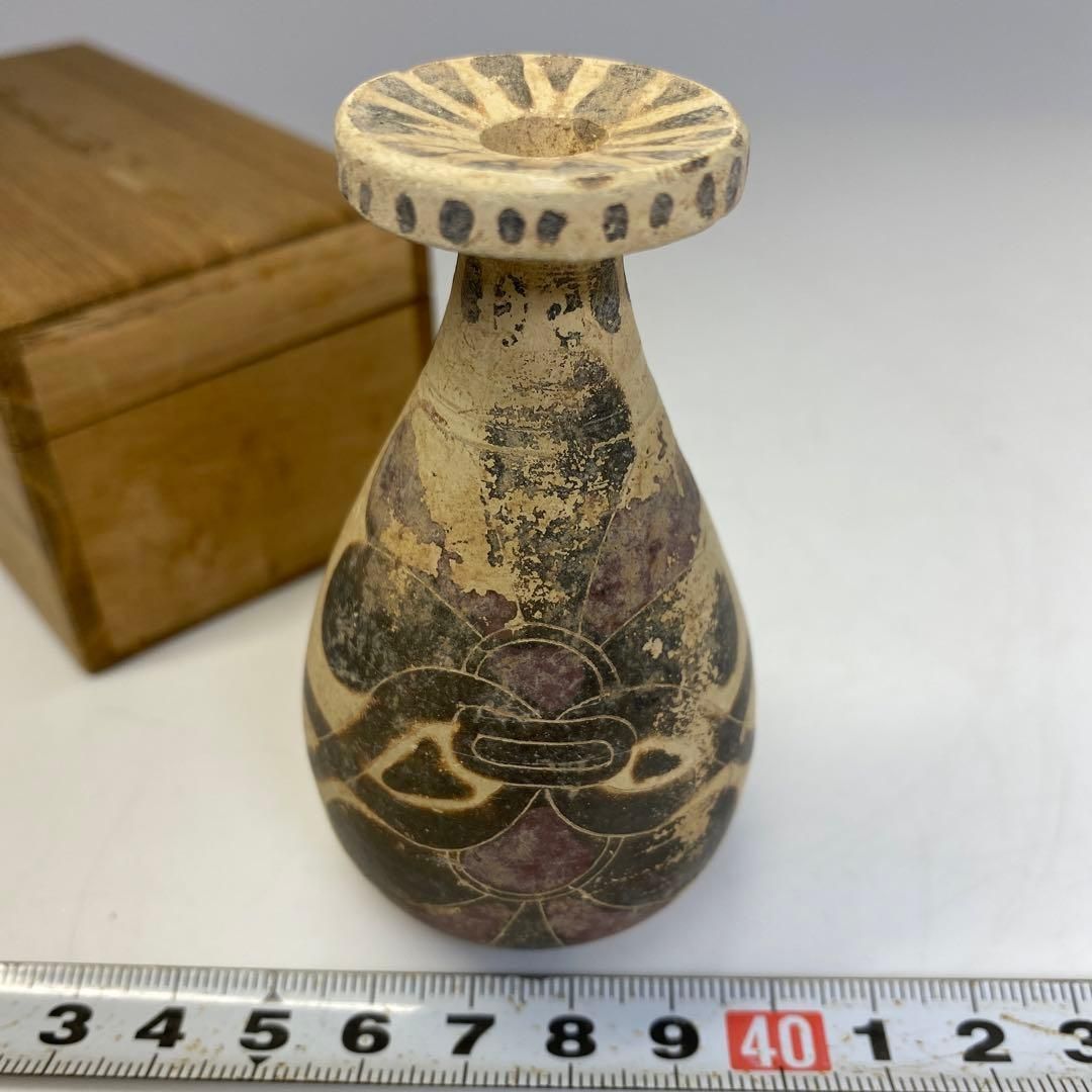 古代紀元前4世紀 ギリシャ香油瓶 タエチ 高さ8㎝ 東里6-0803 2F