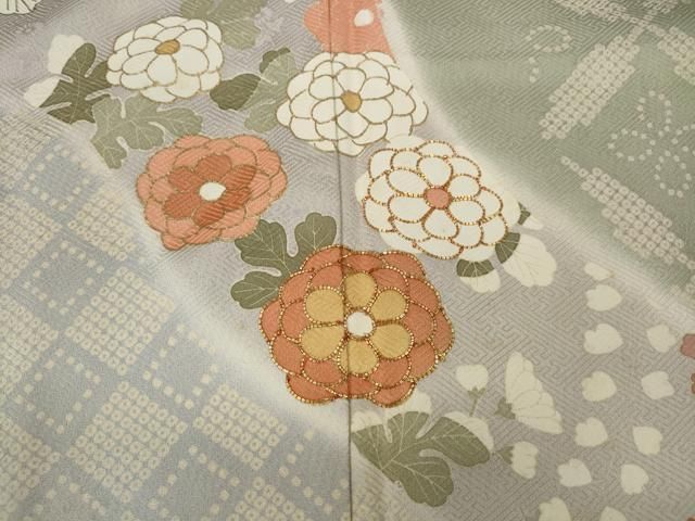 平和屋着物●訪問着　駒刺繍　道長舞花文　金彩　正絹　逸品　CAAX4524ut 平和屋着物○訪問着 駒刺繍 道長舞花文 金彩 正絹 逸品 CAAX4524ut