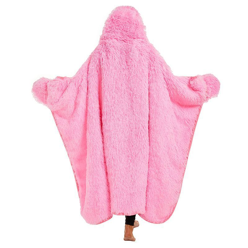 着る毛布 レディース 着るブランケット かわいい フラミンゴ バスローブ マント ひざ掛け 肩掛け 男女兼用 ロング丈 ポンチョ 厚手 ルームウェア 真冬 寒さ対策 クリスマス プレゼント Qm6q968