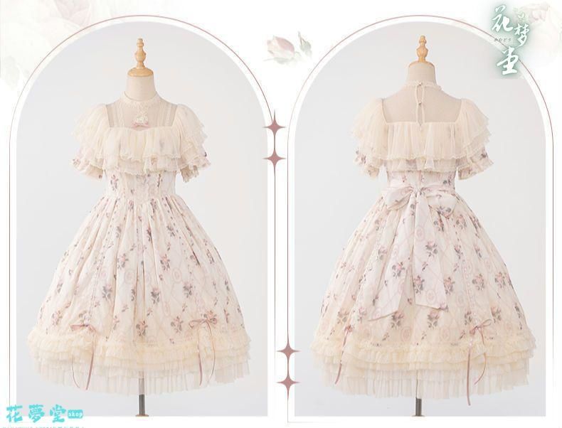 25年 コスプレドレスロリータセット 仮装 オリジナル 洋服 ロリータ ワンピース 撮影会 舞台 イベント 花夢堂-199