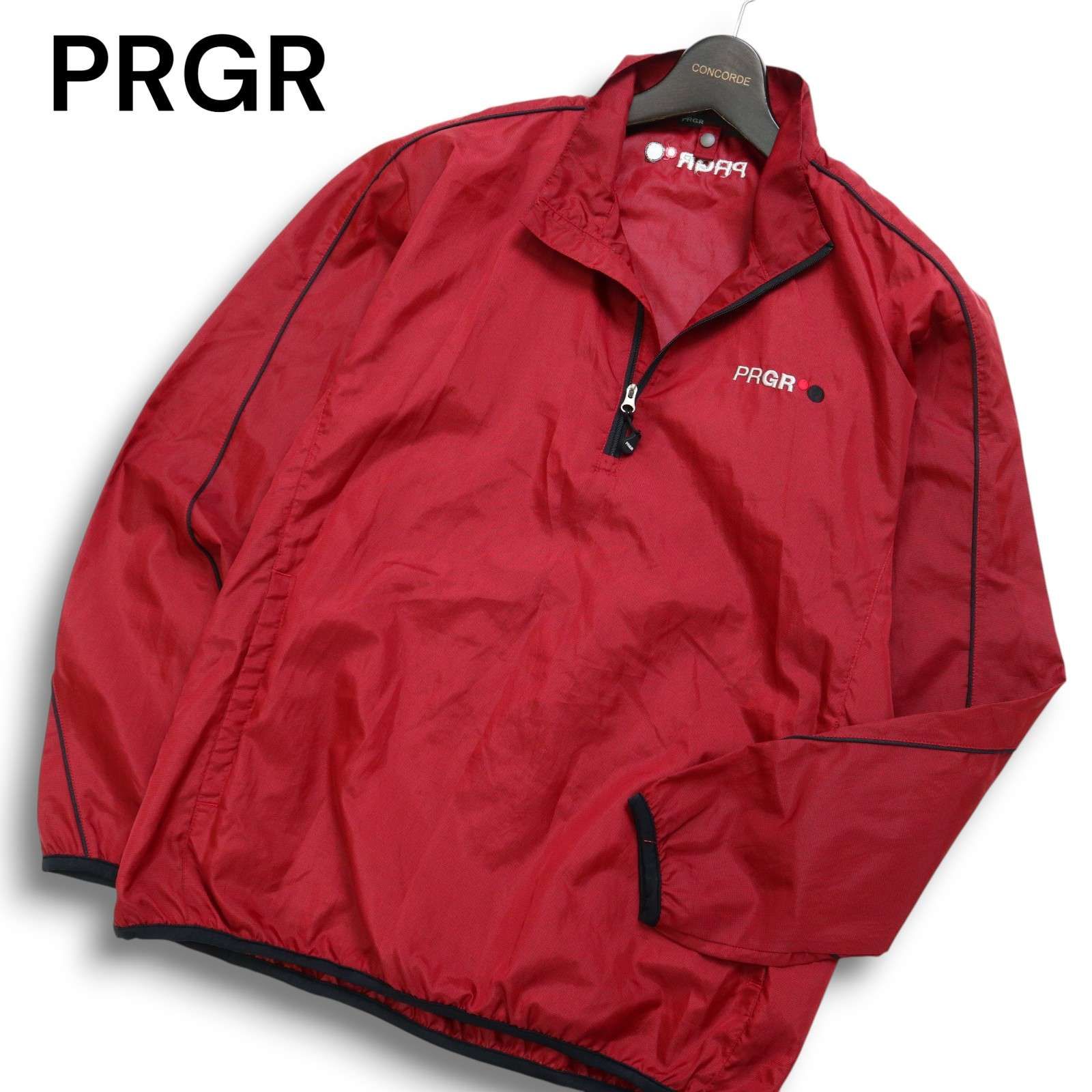 PRGR プロギア ゴルフ 通年 ロゴ刺繍 総柄 ハーフジップ トレーナー ウインドブレーカー Sz.M　メンズ