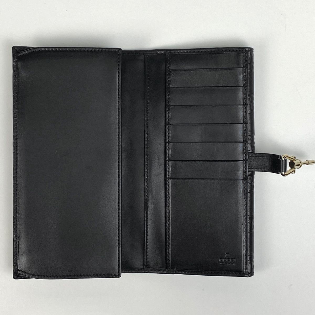 グッチ　GUCCI 財布　二つ折り　長財布　シマレザー　シグネチャー 新品同様‼️ グッチ GUCCI 財布 二つ折り 長財布 シマレザー