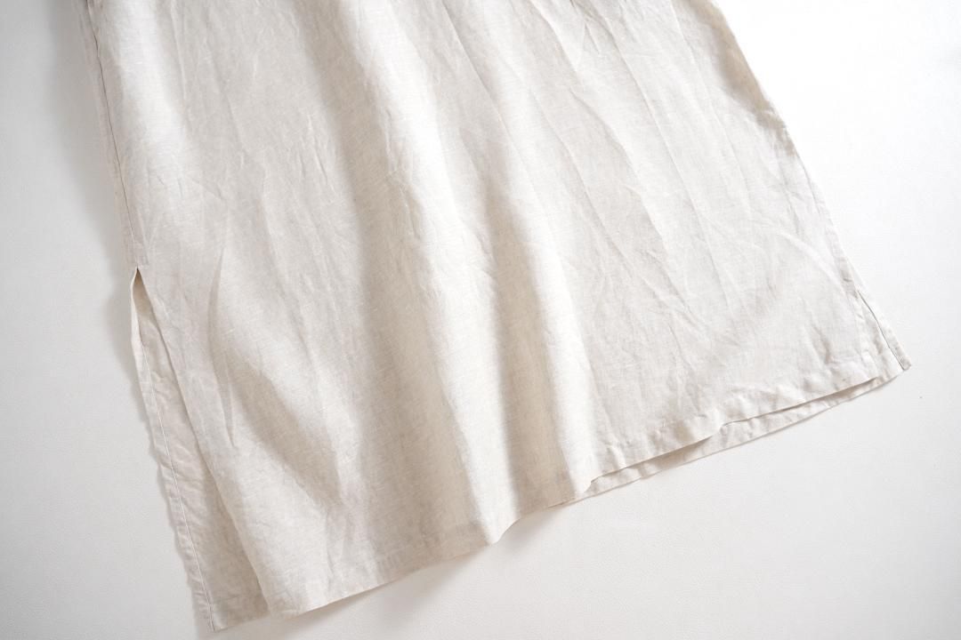 リネン スリット入りワンピース