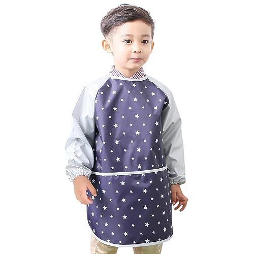 Sliver Star_XL [プリエ] 子供用 キッズ ユニセックス 防水 絵画 スモック エプロン1歳-10歳用 (S-XXL size)， Sliver Star (06-XL)