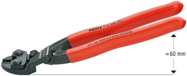 クニペックス KNIPEX コンパクトボルトカッター200mmベンドヘッド7141-200