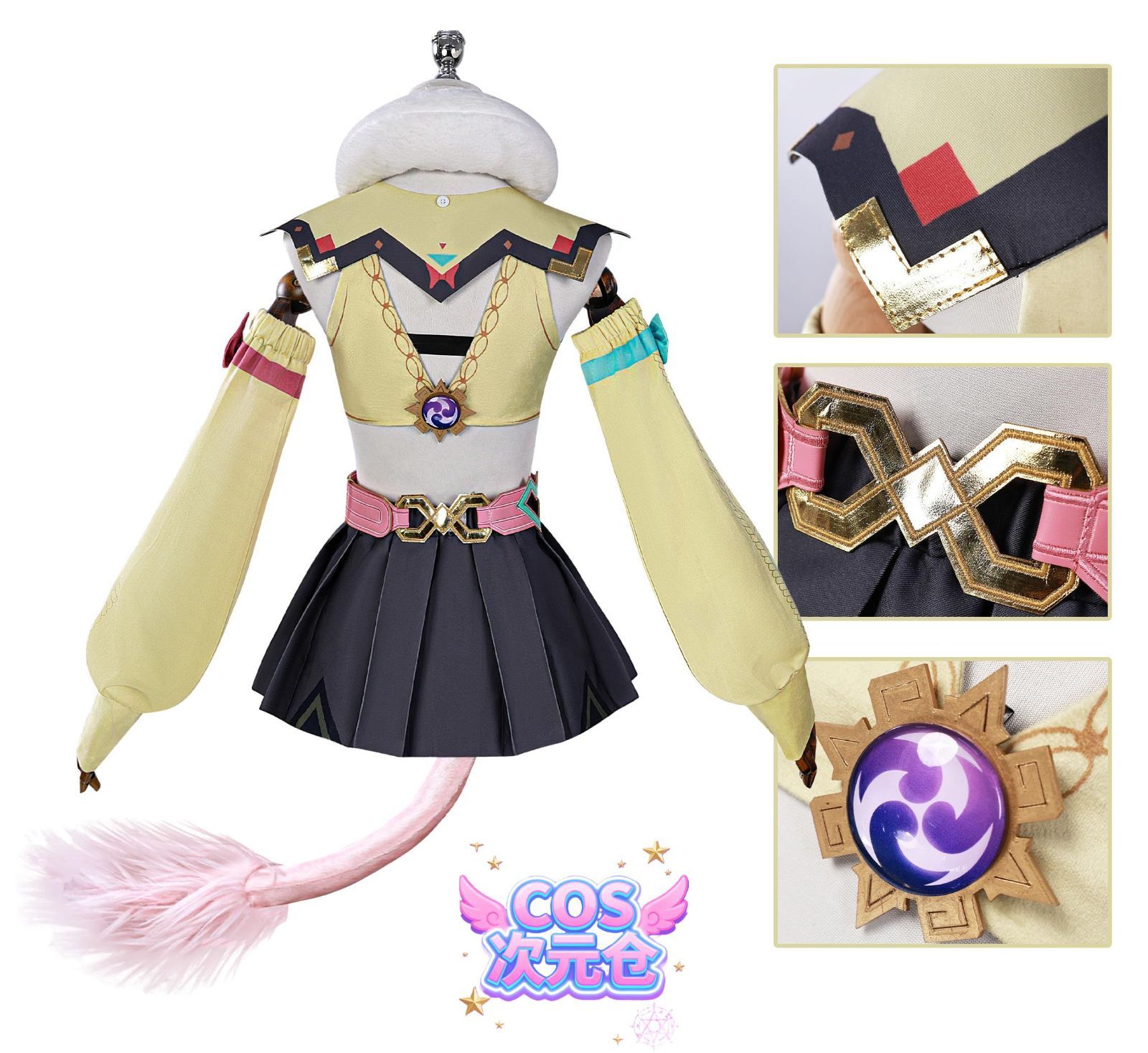 お見逃しなく！ ヴアレサ ウィッグ 靴 COSPLEE 原神 コスプレ衣装 Genshin メンバー コスチューム -ウイッグ-靴付き 全セット 高度還元 cosplay イベント パーテ