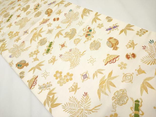 平和屋本店 上 龍村美術織物 たつむら錦 六通柄 本袋帯 唐織 吉祥至宝文 金糸 証紙付き CYAA3740s5