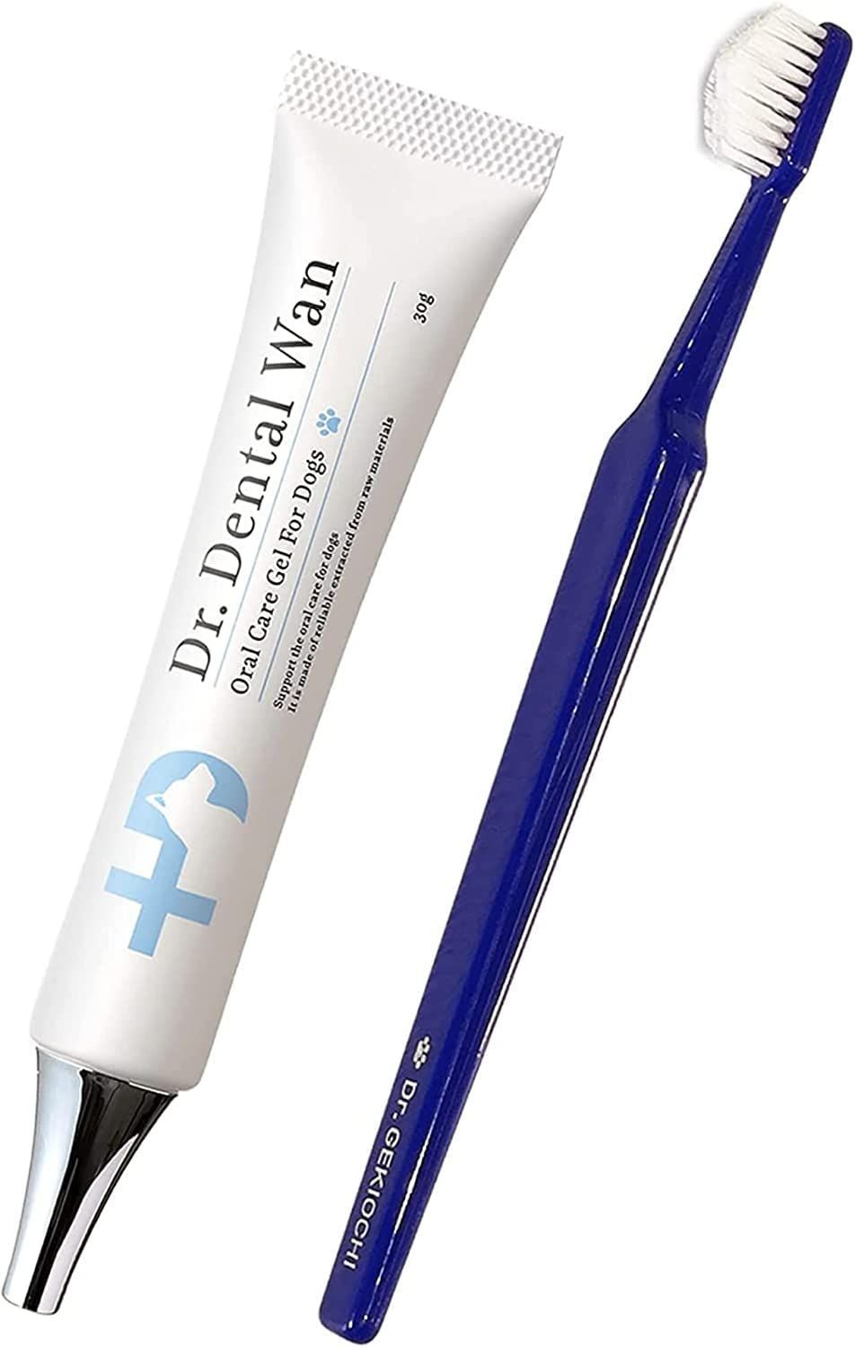 数量 ドクターデンタルワン 犬 歯磨き 犬 歯ブラシ 犬 歯磨きジェル 犬用 歯磨きジェル はみがき Dr. Dental Wan 30g 歯ブラシセット