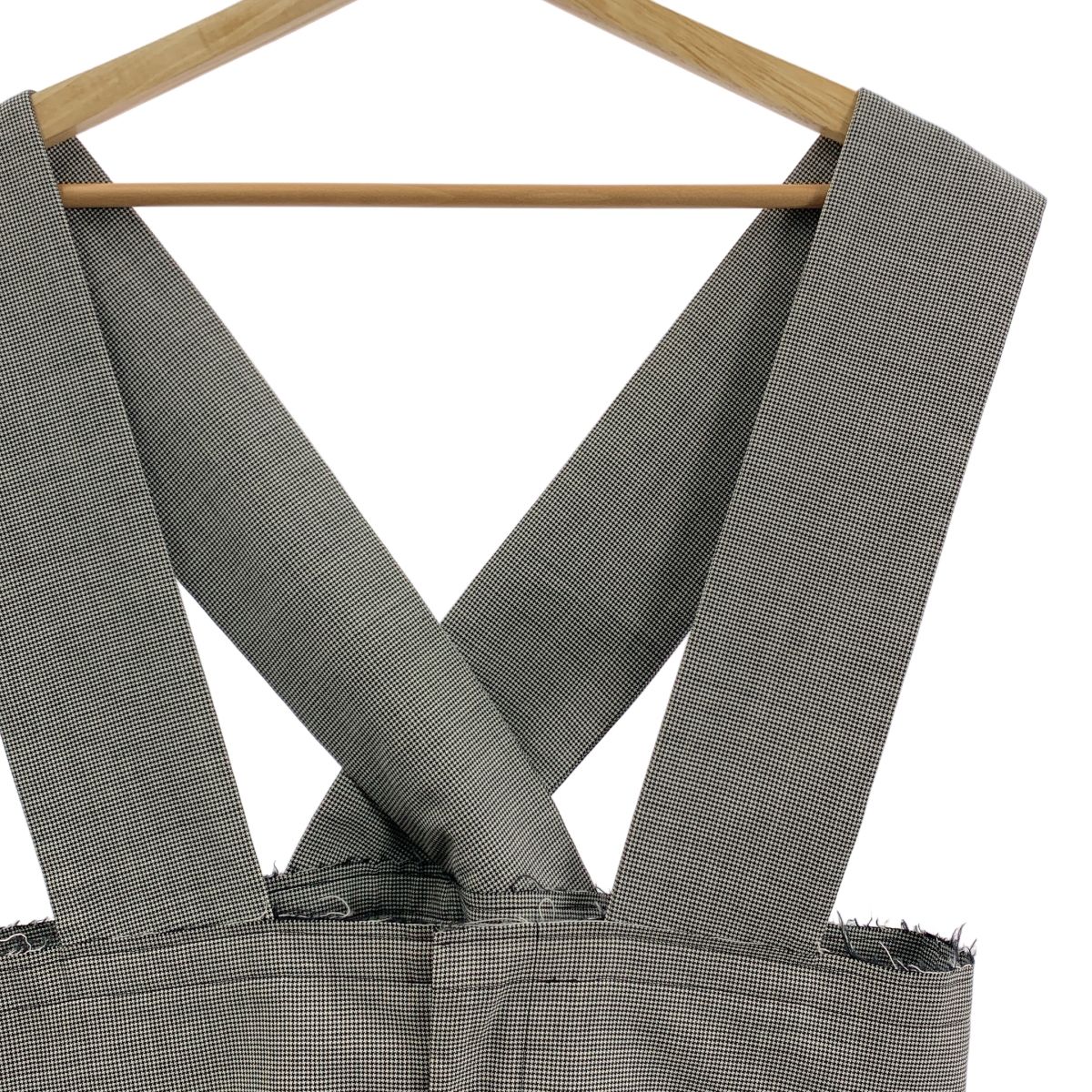 COMME des GARCONS コムデギャルソン 2017SS 千鳥格子 総柄 カットオフ サロペットパンツ XS ブラック ホワイト レディース