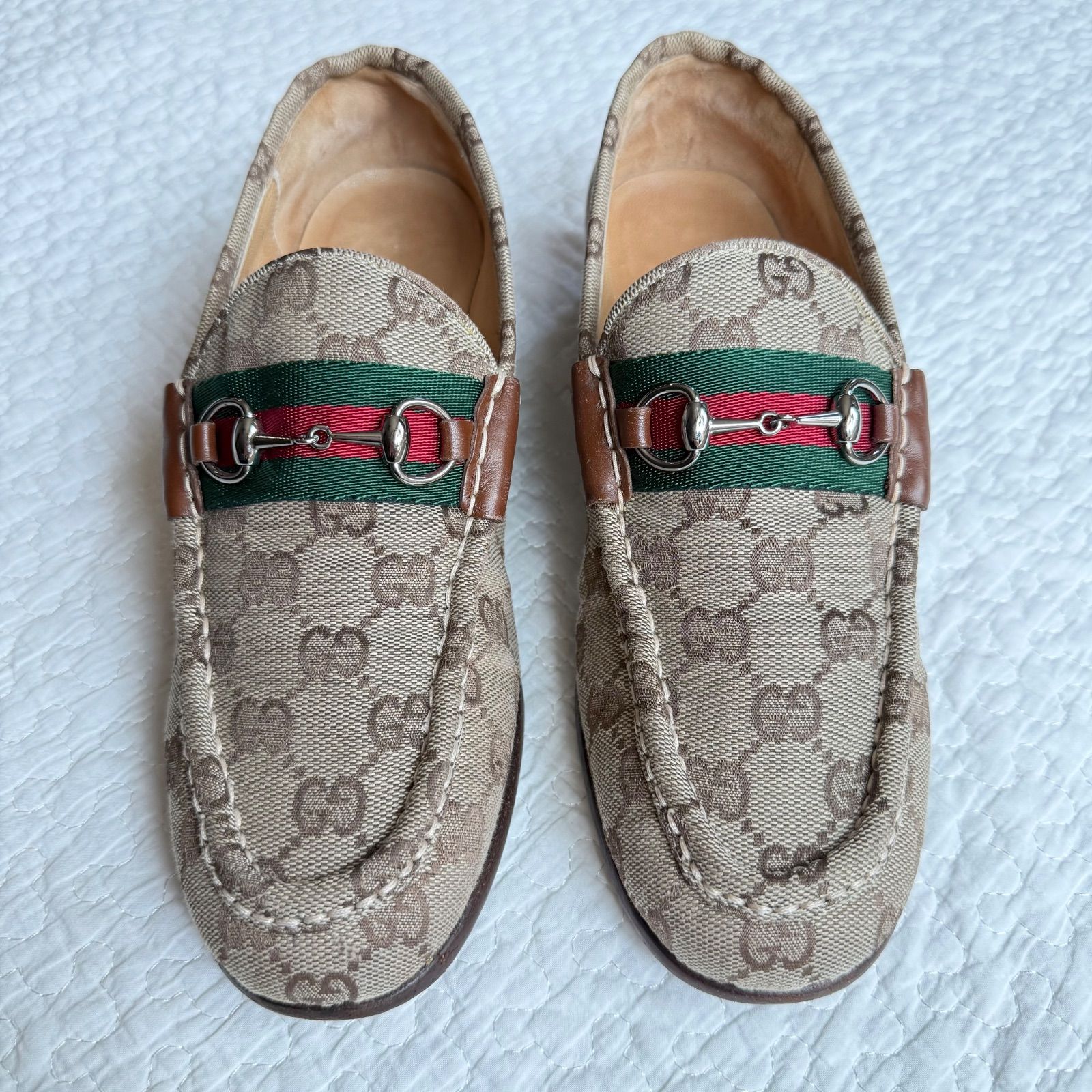 GUCCI グッチ GGキャンバス ローファー　ブラック　37 GUCCI GGキャンバスローファーグッチ