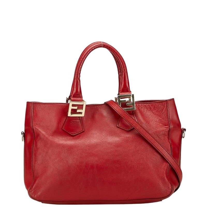 ☆FENDI ハンドバッグ 人気!エレガント! フェンディ ロゴ ショルダーバッグ ハンドバッグ 2WAY レッド