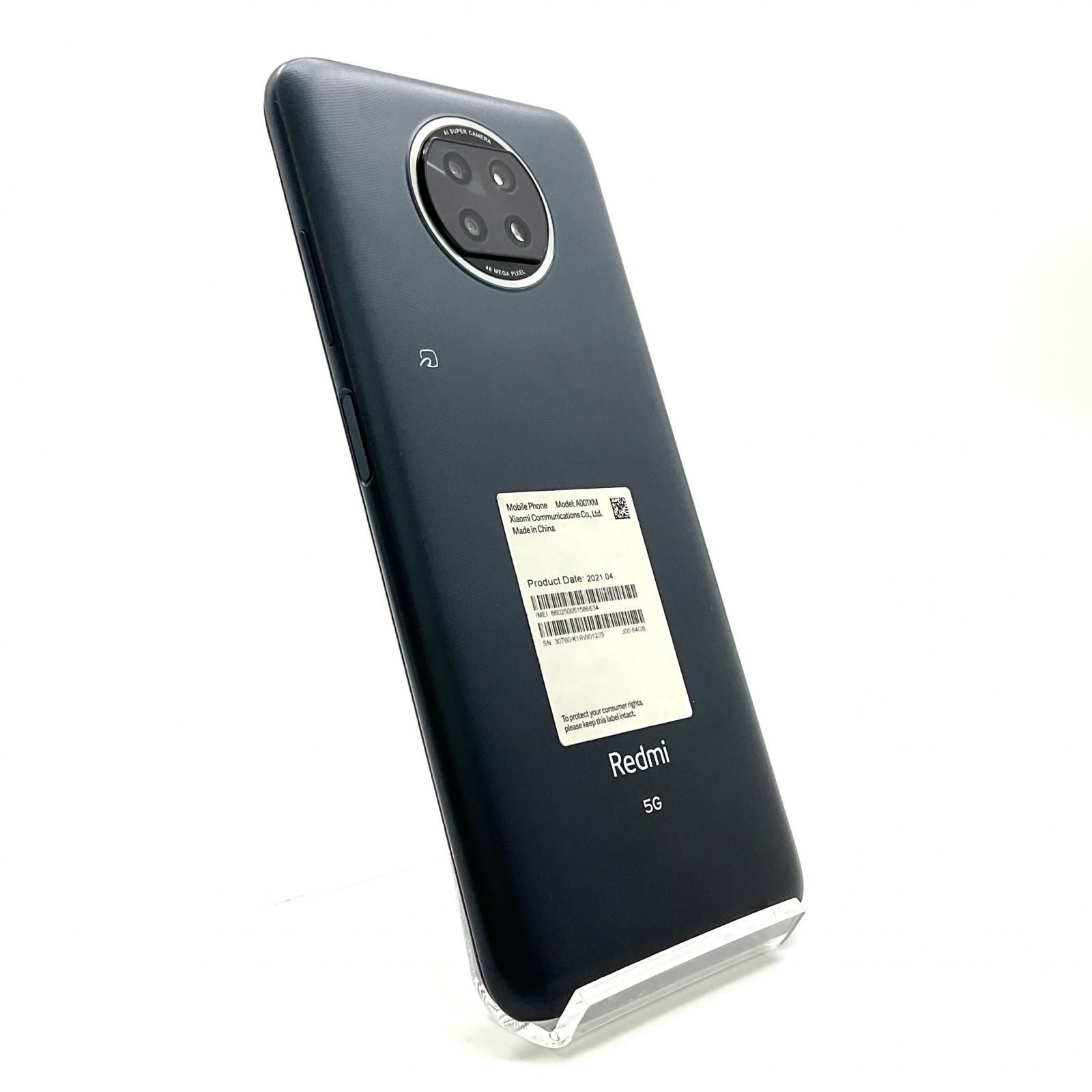 【全額返金保証】【最速発送】Xiaomi Redmi Note 9T 64GB ナイトフォールブラック Softbank A001XM 白ロム 動作確認済