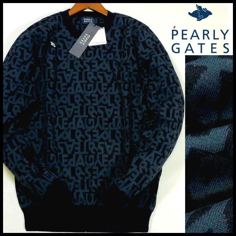 新品 パーリーゲイツ クルーネックニットプルオーバー 6(XL) 濃紺 Emilcotoni ロゴ柄 ストレッチ PEARLY GATES メンズ  定価27,500円 - メルカリ