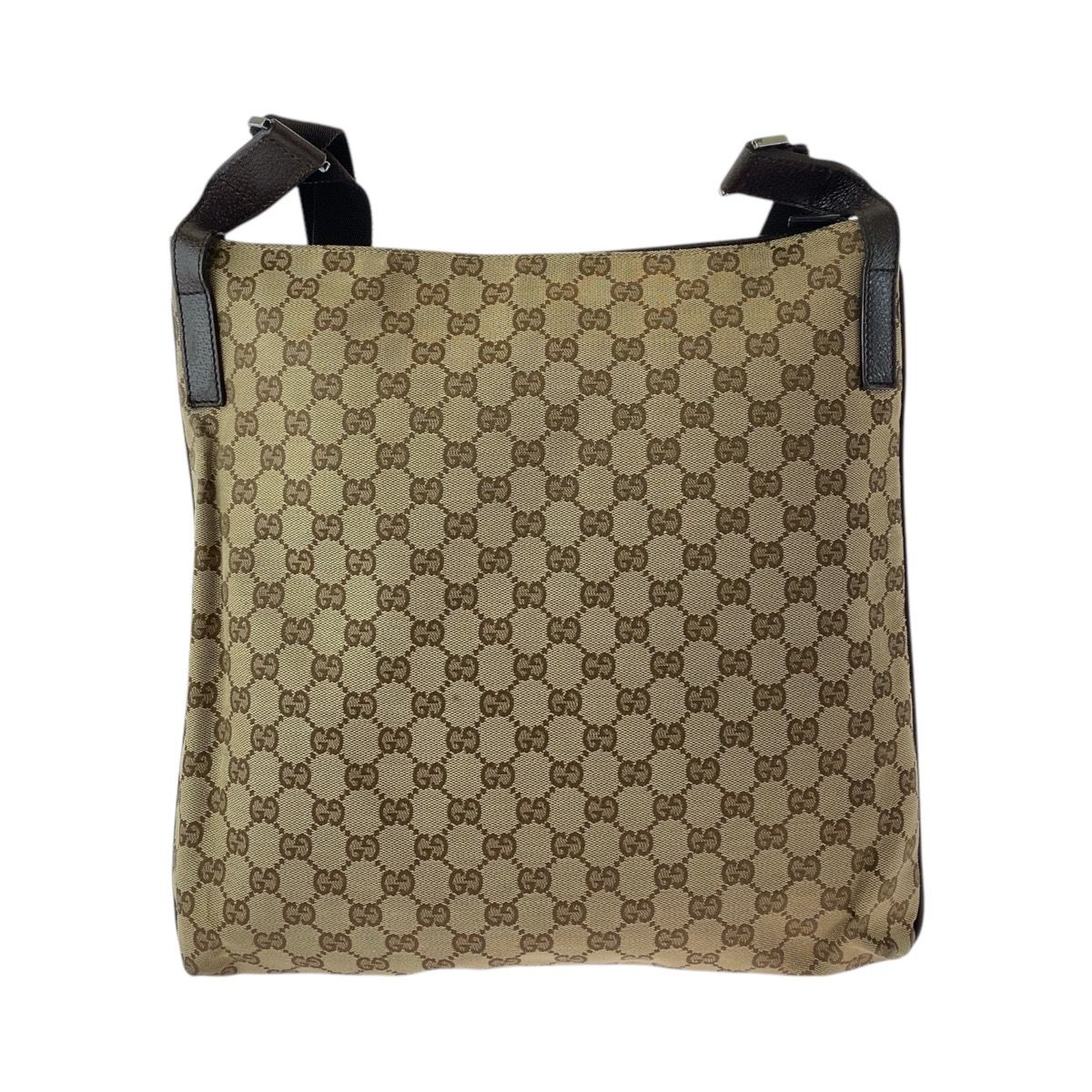 美品 GUCCI グッチ ベージュ ブラウン GGキャンバス/レザー 122791 