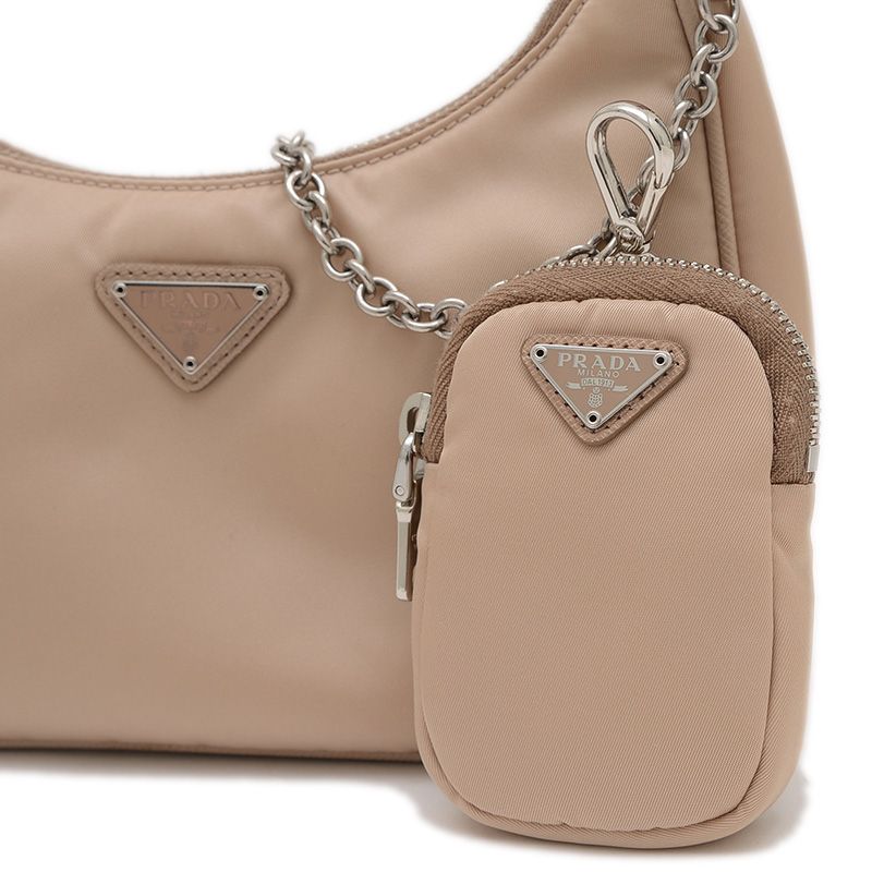 プラダ Re-Edition 2WAY ショルダーバッグ ナイロン ベージュ ポ  