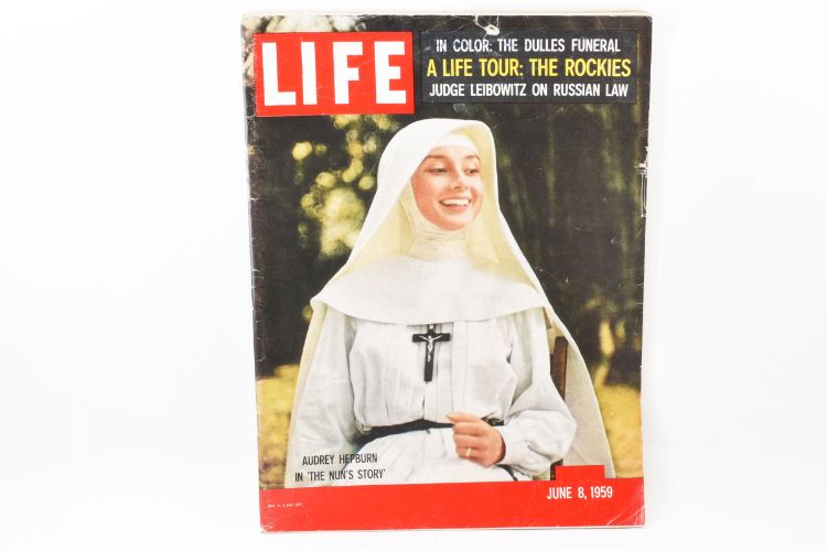 【送料無料】激レア   LIFE 1959年6/9号 オードリー・ヘップバーン表紙 50's ヴィンテージUS雑誌 アメリカン広告 fa132